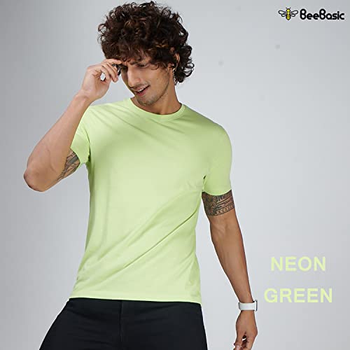 Image of BeeBasic Cotton Regular Fit Tshirts for Men Combo Pack of 2 - Round Neck Half Sleeves Tshirts