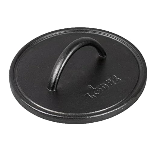 8" Cast Iron Round Flat Grill Press