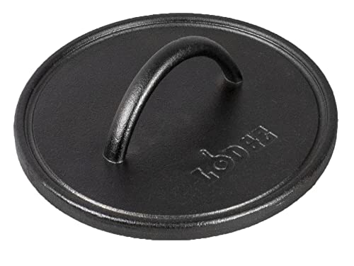 Lodge Pre-Seasoned Round Cast Iron Press - Cast Iron Griddle Press for a Restaurant-Quality Sear - Unparalleled Heat Retention - Use on the Stove or the Grill - 8 Inch by Lodge - Used condition - US$15.63