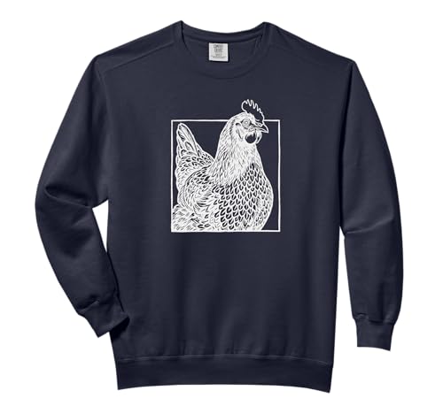 Rhode Island Red Chicken - Vintage Farm Art Comfort Colors Adult Sweatshirt