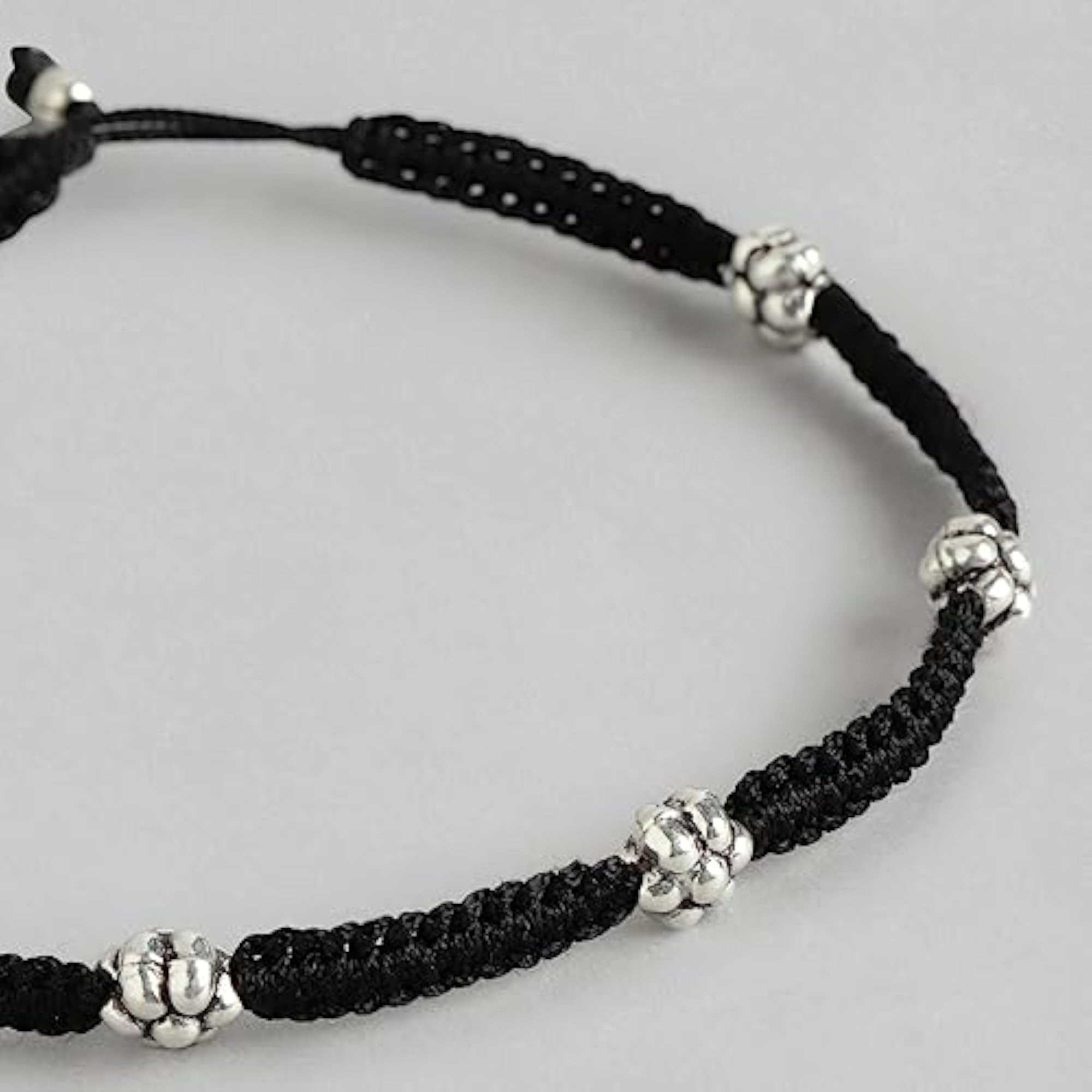 Women's 925 Sterling Silver Modest Floral Thread Anklet