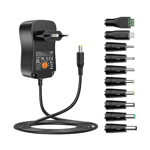 Zolt 36W Adattatore di Alimentazione Universale da CA a CC 3V 4,5V 5V 6V 7,5V 9V 12V 3A Alimentatore Switching Trasformatore con 10 Connettori CC