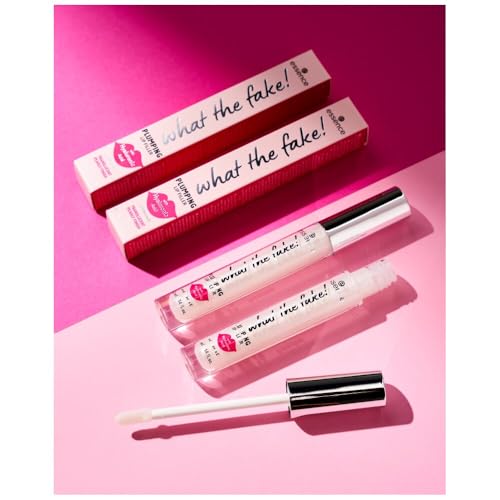 Image of Essence what the fake! PLUMPING LIP FILLER 01 oh my plump!, lip plumper, transparent shine, fuller-looking lips, high shine, 4.2 ml (Pack of 2)