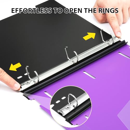 Image of WOT I 1 Inch Telescoping 3 Ring Binder 4 Pack, Expandable Flexible Binder with Customizable Front Cover & Clear Catalog Pocket, Holds 8.5 inchx11 inch Paper, Assorted Colors, School Office Supplies