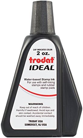 Trodat AS-TRO52734 Ideal Premium Replacement Ink for Use with Most Self Inking and Rubber Stamp Pads, 2 oz, Black