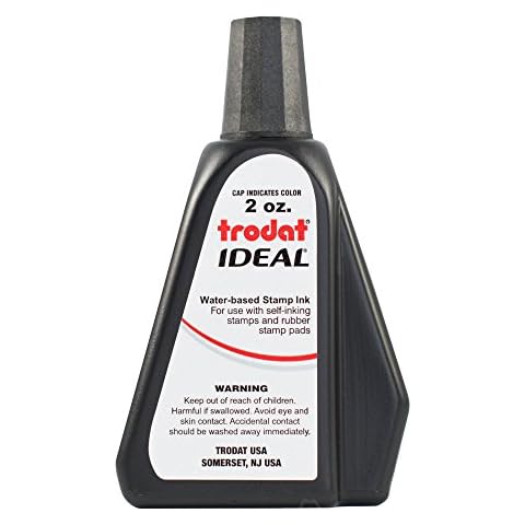 Trodat Ideal Premium Replacement Ink for Self-Inking Stamps, 2 oz, Black Cover