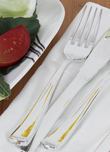 CucinaPrime Individually Wrapped Disposable Table Settings - Includes Silver-Like Fork, Spoon, Knife and Cloth-Like Napkin - 50 Pack - Thumbnail 7