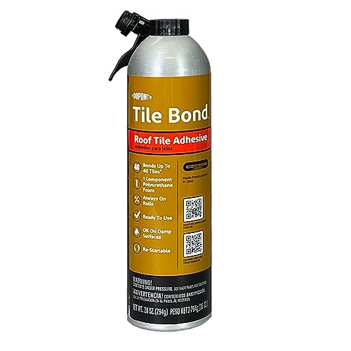 Tile Bond Roof Tile Adhesive | Polyurethane Foam Adhesive, 28 oz. Can – Reusable Straw, Cream