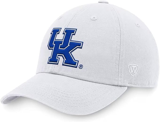 Collegiate White Team Color Adjustable Hats (US Alpha One Size Kentucky)