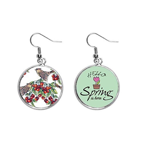 Pendientes de primavera estilo ave decorativo para cenas en terrazas