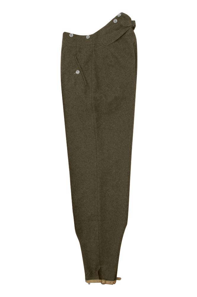 Militaryharbor Men's Brown Ww2 Wwii German German Gebirgsjägers Wool Trousers-7Xl