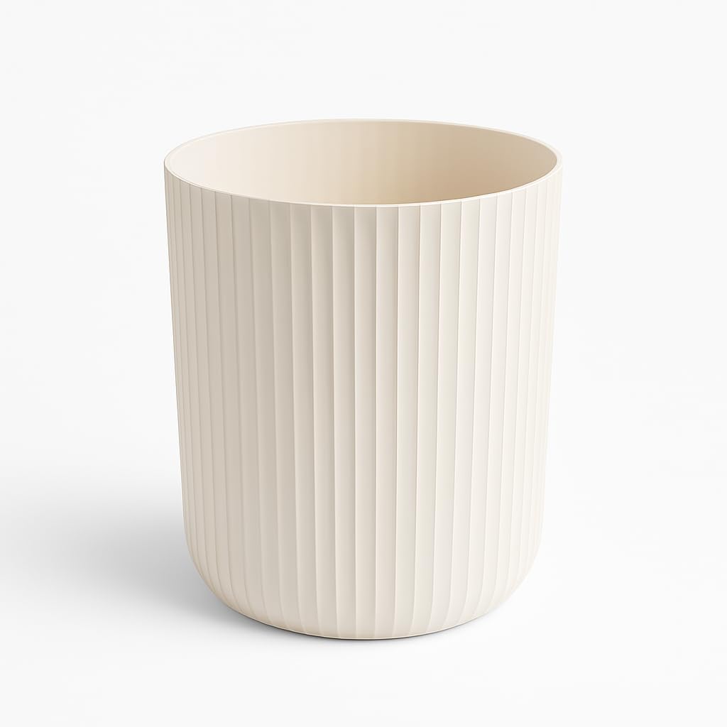 1 64 Gallon Plastic Ribbed Wastebasket Compact Lightweight Trash Can with Open Top Easy to Clean Durable Design