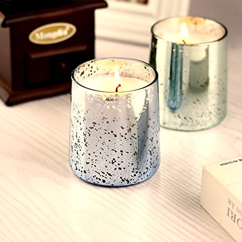 Lflycial Jar Candle In Galaxy Collection,6Oz Soy Wax Candle(1 Count),40 Hours Long Burning Pillar Candle With Ocean Scent, White Pillar Candle In 8Oz Ocean Blue Galaxy Whiskey Glass #TOP2