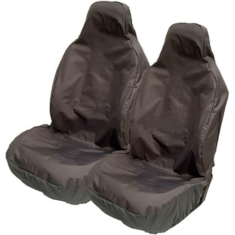 Carseatcover-UK® Front Pair of BLKWPFP1000 HEAVY DUTY Black Waterproof Car Seat Covers - Universal Fit [Airbag Friendly] Cover