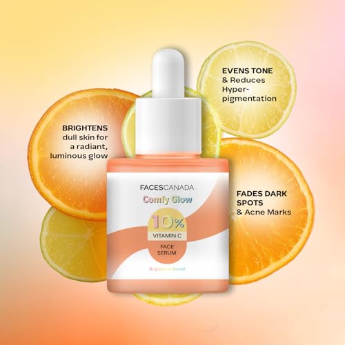 Image of FACES CANADA Comfy Glow 10% Vitamin C Face Serum - 15ml | Brightens Complexion | Dark Spot Reduction | Lightweight | Prevents Premature Aging | Hydrating & Healthier Looking Skin