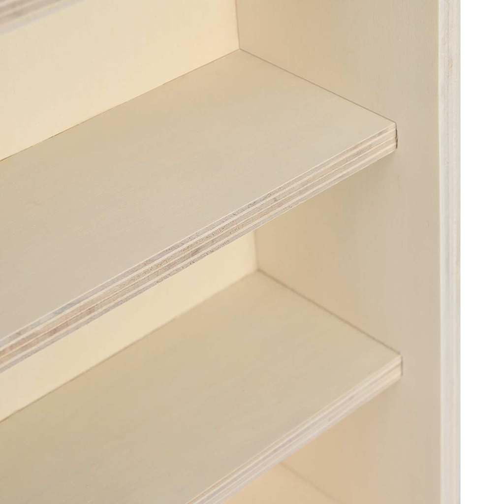 vidaXL Wanddisplay-Case mit Regal Beige 40 x 8,5 x 54 cm Sperrholz, Moderne, rechteckige Wandregal-Lösung für viel Stauraum, stilvoller transparenter Vitrinenschrank
