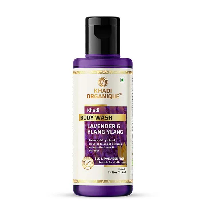 Image of Khadi Organique Lavender & Ylang Ylang Body Wash SLS & Paraben Free For All Skin Types - 210ml