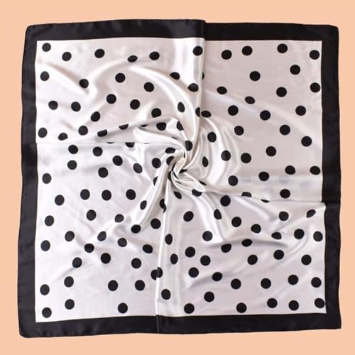 Polka Dot Print Head Scarf for Women Like Silk Satin Scarf for Hair Wrapping at Night Bandana Square Scarf 35 Inches4