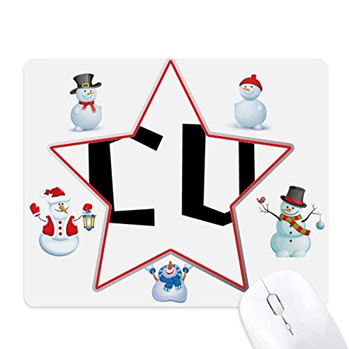 Tapis de souris de Noël bonhomme de neige Citation See You antidérapant
