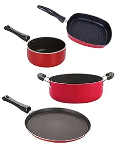 Nirlon nonstick Aluminium Utensils Set of 4 Pieces for Kitchen (FT11_SP(M)_GP22.5_CS24)