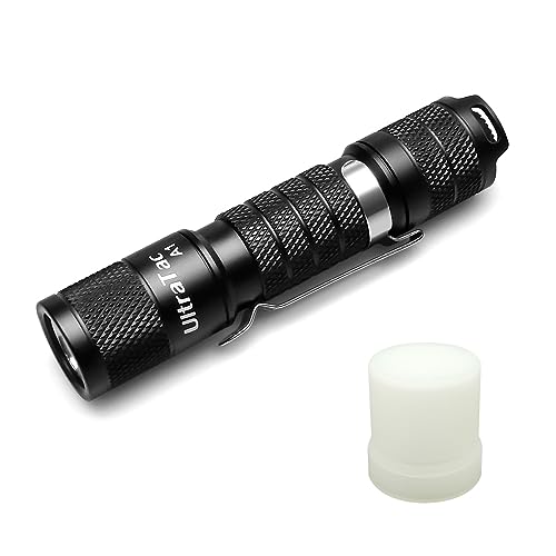 UltraTac A1 LED Flashlights - 600 Lumens, IP68 Waterproof, AA Battery Pocket Flashlight for Camping, Hiking, Emergency | 3 Modes, Compact EDC Keychain Light