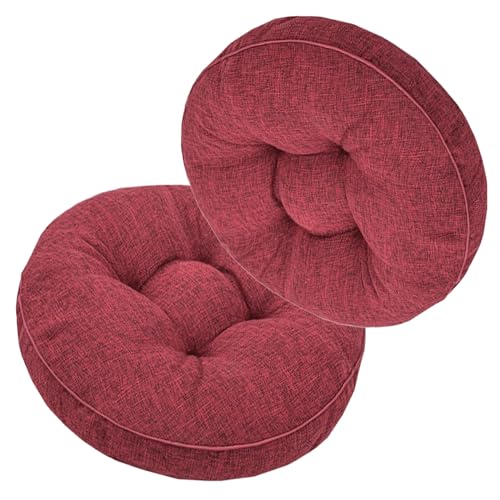 uyeoco Galette de Chaise Exterieur Ronde 40x40cm/45x45cm Coussin de Chaise Cuisine/Jardin/Interieur Coussin de Tabouret de Bar(A14,2PCS_45X45CM)