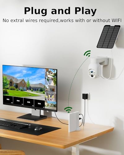 image for Camcamp Wireless Security Camera System, Solar Powered PTZ 4MP 6 Cam-k