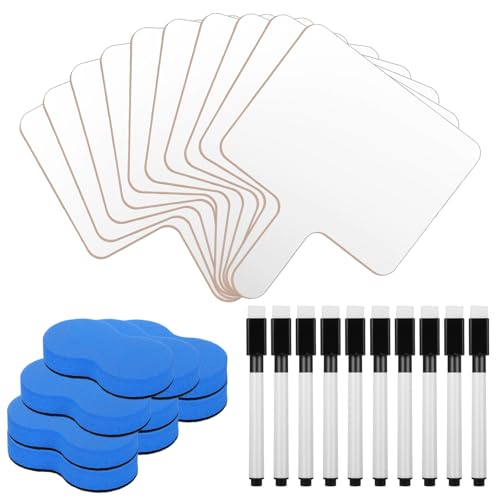 10 Pack Dry Erase Paddles with Handle – Double-Sided Whiteboard