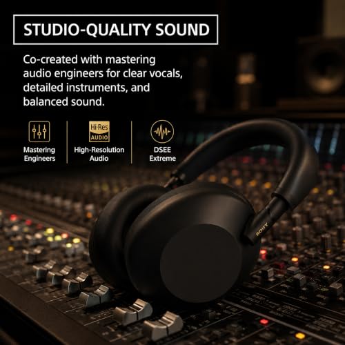 Image of Sony WH1000XM6 /B Best Wireless Noise Canceling Headphones, Black Bundle with Deco Essentials Headphones Ear Pads Replacement Headset Ear Cushions and Deco Gear Unofficial Master Guide