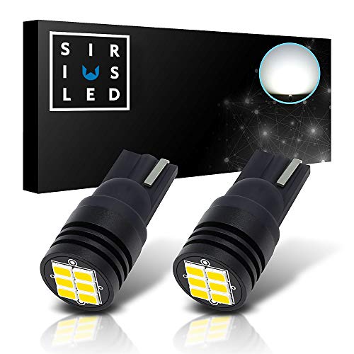 SIRIUSLED Extremely Bright 400 Lumens 3020 Chipset Canbus Error Free LED Bulbs for Interior Car Lights License Plate Dome Map Side Marker Courtesy T10 168 194 2825 W5W 6000K Xenon White