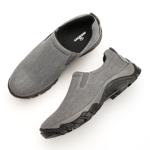 R RUNFUN Men's Slip On Shoes Lightweight Comfortable Walking Shoes with Canvas Upper and Non-Slip Rubber Outsole(RF2404-4LG,Size12) by R RUNFUN - Used condition - Image 5
