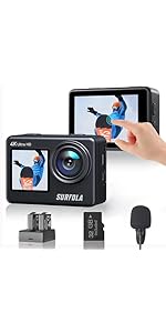 Amazon | Surfola アクションカメラ 【有線マイクと32GBカード付き