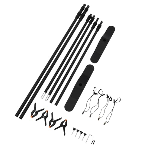 Backdrop Stand, 11x11 Ft Adjustable Photo Backdrop Stand Kit with 4 Background Clamps and Carrying Bag, Adjustable Stand for Parties Wedding Events Decoration - Thumbnail 6