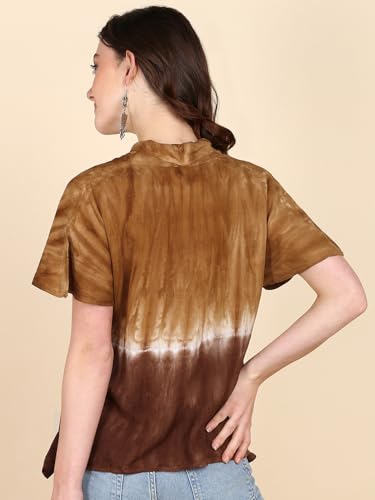Image of Maaesa Hand Dyed Half Sleeves Rayon Top