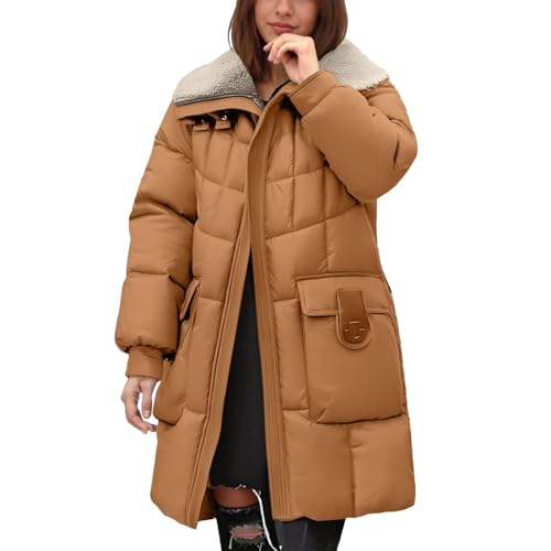 Manteau polaire long femme manches longues douillet mi-saison uni