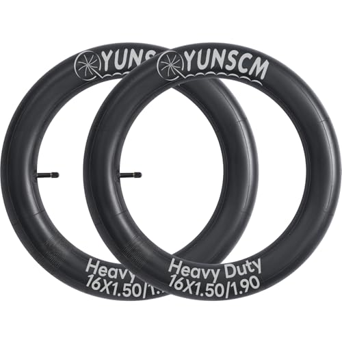 YunSCM 2Pcs 16x 1.5/1.75/1.9 Premium Quality Butyl Rubber Inner 40/47-305 16 Zoll Schlauch 16x1.50/1.65/1.70/1.75/1.90 AV32mm Ventil kompatibel 16 Zoll Kinderfahrrad/Elektrofahrrad Schlauch