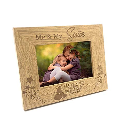 Image of Me and My Sister Love You To The Moon Photo Frame Gift (5 x 7 Inch)