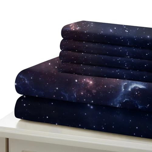 Housse de couette ciel étoilé 140x200 microfibre avec parure de lit imprimée 3D