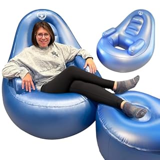 IP1CK4U Blue BBL Inflatable Chair with Ottoman for After Butt Surgery Recovery,Sitting,Sleeping,Pregnancy and Relaxation and BBL Pillow Results Lifting Cushions for BBL Lipo 360(Air Pump Not Included)