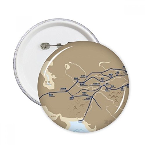 Badge Silk Road Map bouton décoratif grand format pour customisation textile