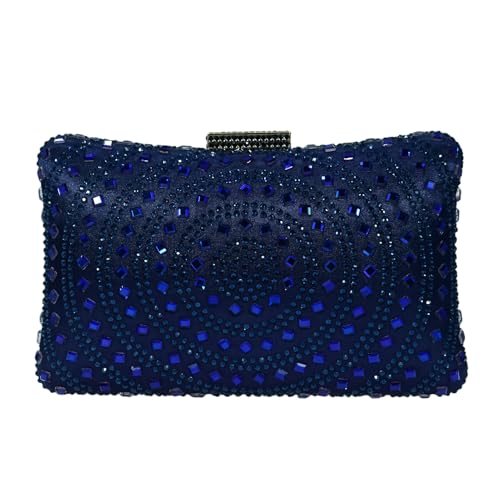 Image of Crystal Box Clutch Rhinestone Handbags For Women Party Purse Wedding Evening Bag