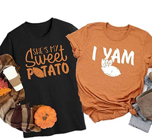 She's My Sweet Potato I Yam Shirt,Shes My Sweet Potato Shirt I Yam Set Long Sleeve,Shes My Sweet Potato Shirt I Yam Couples, Thanksgiving Tshirt Shirt, I Yam Sweet Potato (Multicoloured)