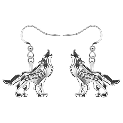 Yayako Roaring Wolf Earrings Enamel Zinc Alloy Fashion Jewelry Dangle Earrings For Women Girls Wolf Gifts (Blue) #TOP4