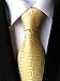 MENDENG Checks 100% Silk Men's Tie Business Wedding Necktie, Yellow, One Size