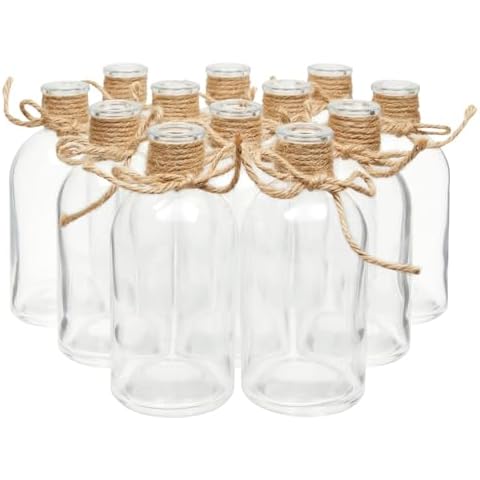 Farmlyn Creek Set of 12 Glass Bud Vases - Small Glass Vases for Flowers, Centerpieces, Party Décor (2.5 in x 5.2 in) Cover