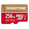 [5 años de recuperación de datos] Tarjeta micro SD Gigastone de 256 GB, cámara 4K Pro, A2 V30 para smartphone, Gopro, cámaras de acción, video 4K UHD, compatible con Nintendo-Switch, hasta 100 MB/s