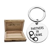 Partners in Crime Keychain Friendship Gifts for Women Couples Keychains BFF Gifts
