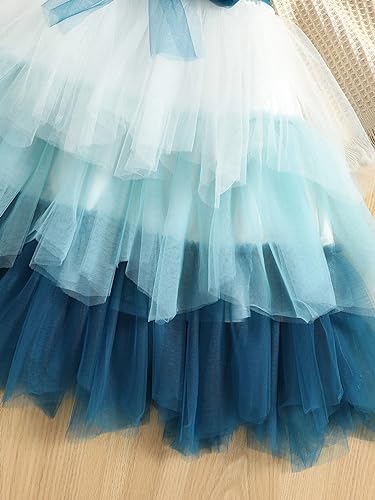 Image of TAGAS Girls Princess Party Dress | Mesh Layered Fit & Flare Frock for Girls | Pearl Embellished Tulle Dress | Birthday Dressess | Wedding Kids Fancy Frock (3-11 Years)