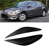 Car Headlight Eyebrows Eyelids Stickers Trim Cover Headlight Lid Resin Compatible for Nissan Altima Teana 2013-2015