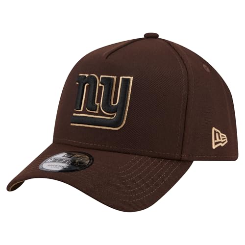 New Era Men's Dark Brown New York Giants Burnt Wood A-Frame 9FORTY Adjustable Hat